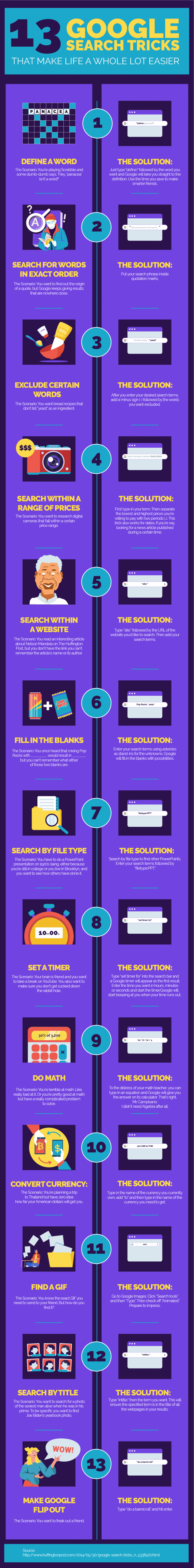 Google Search Tricks and Tips Infographic