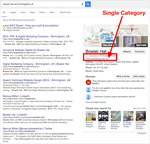 Google Local Business Category