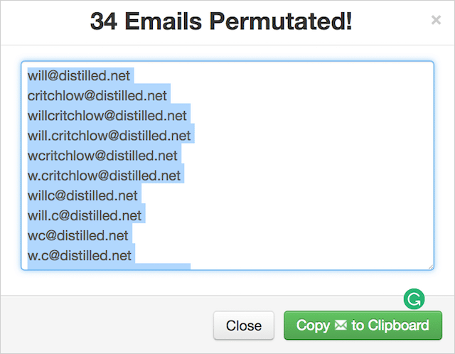 permutated emails 1