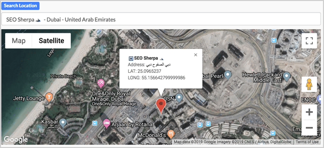 EXIF GPS Coordinate Settings