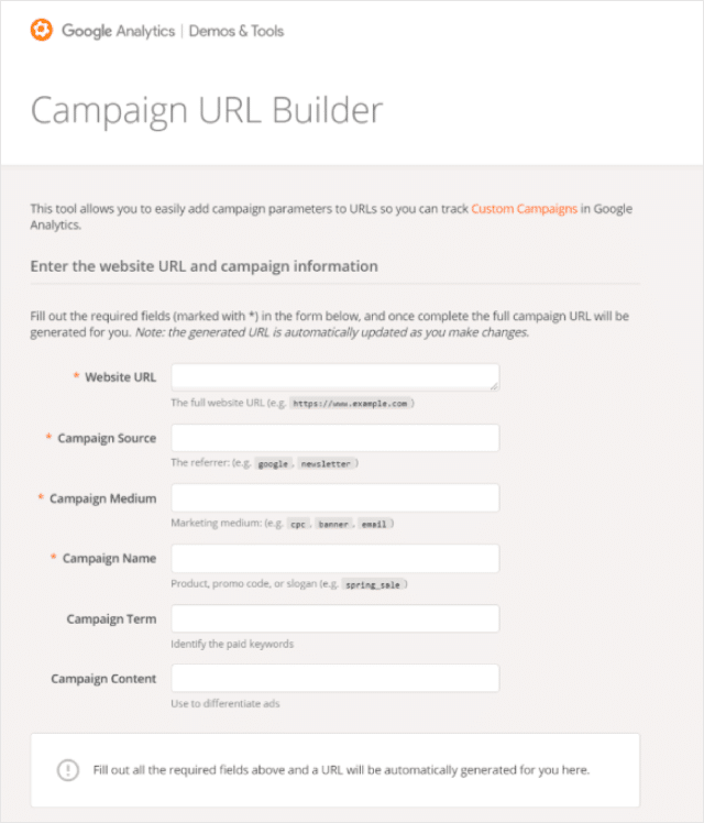 Google Analytics UTM Campaign Builder