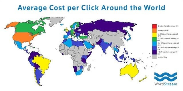 Google Ads CPC by Country