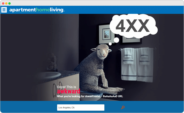 Apartment Home Living 404 Error Page