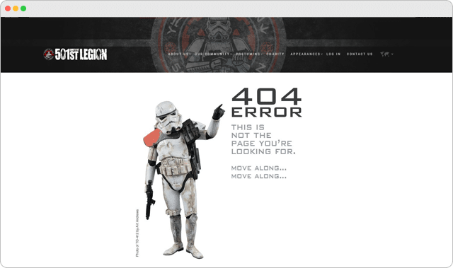 501st Legion 404 Error Page