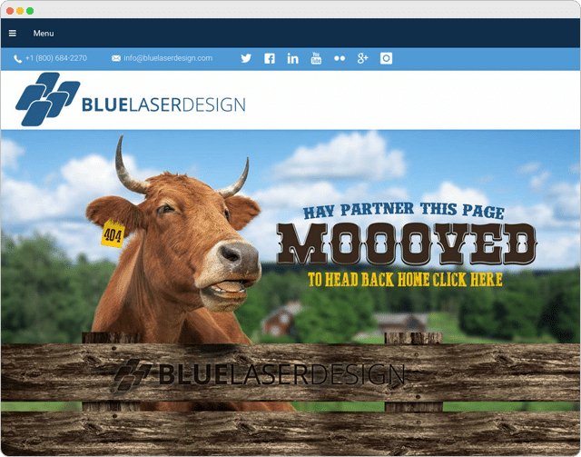 Blue Laser Design 404 Error Page