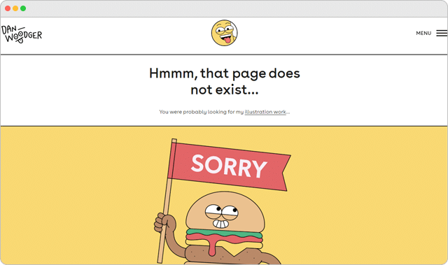 Dan Woodger 404 Error page