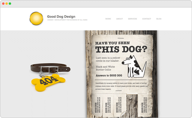 Good Dog Design 404 Error Page