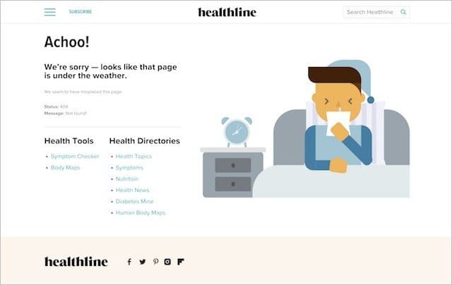 Healthline 404 Page