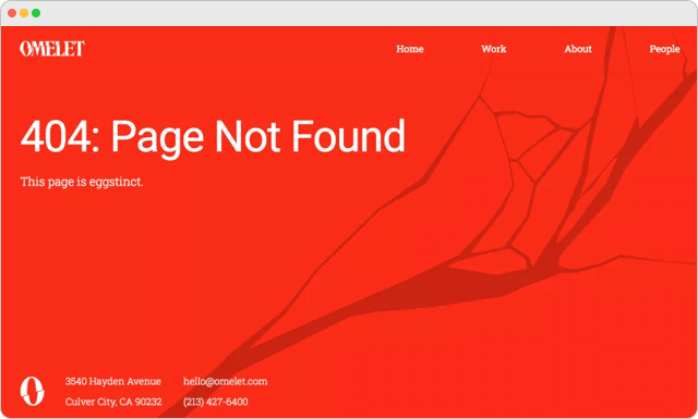 Omelet 404 Error Page