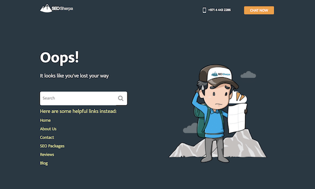 SEO Sherpa 404 Error Page