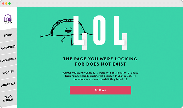 Taco Bell 404 Error Page