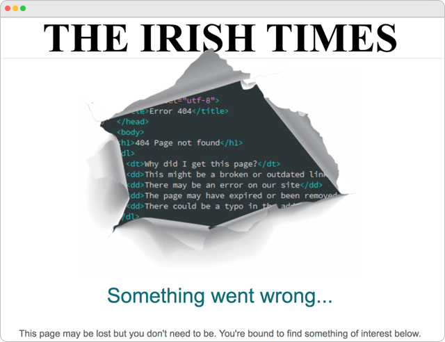 The Irish Times 404 Error Page
