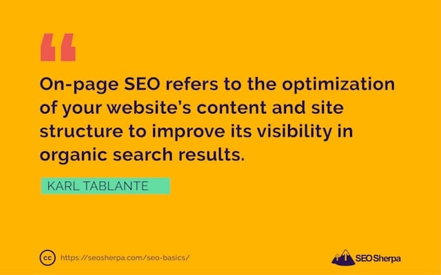 On page SEO definition