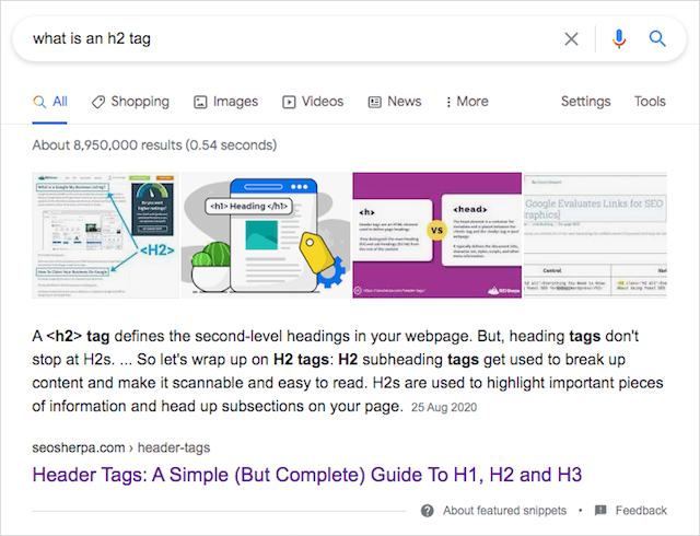 Paragraph Featured Snippet Result