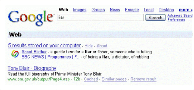 Google Bombing Example
