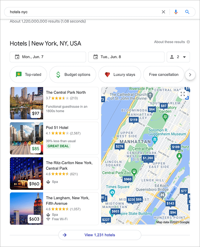 SERP Hotel Pack Example