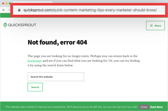 404 Error Quicksprout