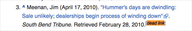 Wikipedia Hummer Broken Link