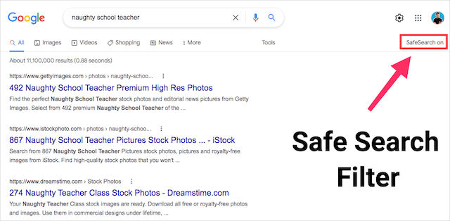 Safe Search Filter Google