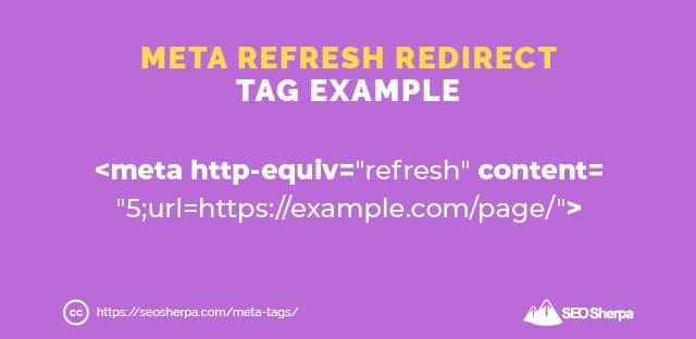 Meta Refresh Redirect Tag Example
