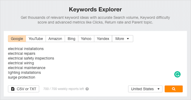 Local Keyword Research Via Keywords Explorer