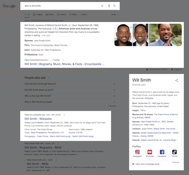 Will Smith Blended SERP
