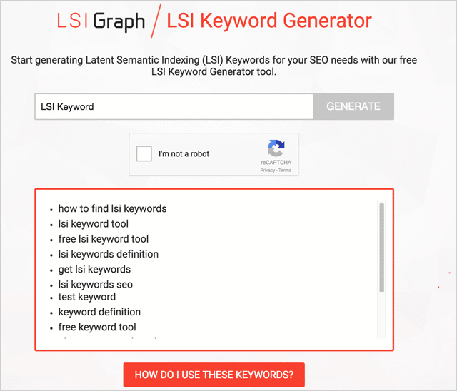 LSI Graph Keywords